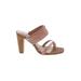 Charles David Mule/Clog: Slip-on Stacked Heel Boho Chic Tan Print Shoes - Women's Size 8 1/2 - Open Toe