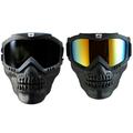 2 Pairs of Birdz Eyewear Skullbird Black Detachable Skull Mask Goggles Smoke + ReflecTech Red Mirror Lenses