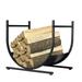Lotpreco 17 Inches Small Indoor/Outdoor Firewood Log Rack Log Hoop Bin Log Carrier for Firewood with Scrolls Fireplace Accessories Decorative Black