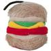 [Pack of 3] PetMate Booda Zoobilee Hamburger Plush Dog Toy 3.5 Small 3 count