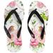 GZHJMY Flip Flops Elegant Birds Rose Floral Flowers Wedding Pink Slippers Sandals for Women Men Boy Girl Kid Beach Summer Yoga Mat Slipper Shoes