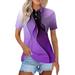 KDDYLITQ Polo Shirts For Women Cotton Short Sleeve Loose Lightweight Wicking Shirts Summer Collared Vintage Golf Shirts Purple S