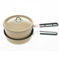 RAINB Camping Cookware Mess Kit Non-Stick Lightweight Camping Pot And Fry Pan Kettle (kaki)