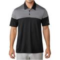 adidas Golf Men s Golf 3-Stripes Heather Block Polo Shirt Black Small