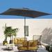 ACEGOSES 6x9ft Outdoor Patio Deck Market Umbrella Outside Table Umbrellas with Non-Fading Polyester canopy Anthracite