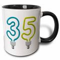 Number Thirty Five as an energy saving colored light bulb 15oz Two-Tone Black Mug mug-165683-9