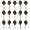 15Pcs Home Beer Faucet Tap Protective Brush Cap Plug Cover Set - Brown Durable Stainless Steel Plastic Essential Beer Production Hygiene Accessory Prevents Sediment Accumulation