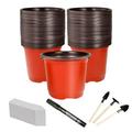 Chmadoxn 4 inchs Plant Pots Small Plastic Plants Nursery Pot/Pots (50pcs) Flower Plant Container Seed Starting Pots for Plants Come with 50pcs Plant Labelsï¼Œ4ML on Clearance