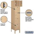 Five Tier Box 12-Inch Wide 5-Feet High 15-Inch Deep Unassembled Standard Metal Locker Tan Brown