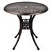 LeCeleBee 31â€� Round Cast Aluminum Dining Table Outdoor Patio Bistro Dining Table Conversation Table with 2â€� Umbrella Hole