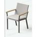 SONGMICS HOME Sencillo Collection - Dining Chair Armchair Patio Chair with Faux Wood Armrests Modern and Transitional Style Gray and Beige