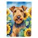 Airedale Terrier in Sunflowers Garden Flag 11.25 in x 15.5 in