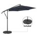 COBANA Patio Umbrella 10ft Offset Outdoor Cantilever Umbrella with Water/Sand Filled Umbrella Base included Aluminum Patio Umbrella Stand Dark Blue