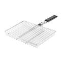 simhoa BBQ Grilling Basket Grill Basket Stainless Steel Wooden Handle Grill Clip Grill Net for Cooking Party Chicken Vegetables