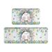 SDJMa Easter Kitchen Decor Easter Kitchen Rugs and Mats Set of 2 Happy Easter Bunny Truck Kitchen Plaid Mat for Floor Farmhouse Easter Decorations for The Home 17x24 Inch-17x47 Inch