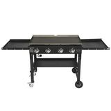 SYTHERS 4-Burner Foldable BBQ Propane Gas Grill with Side Shelves & Spice Rack for Outdoor Barbecue Backyard Cookout Easy to Clean