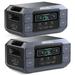 GRECELL Portable Power Station 1126Wh Capacity 2-Pack Solar Generator 1126Wh LiFePO4 Battery Pack with 4 2200W AC Outlets for Outdoor Camping Home Backup Emergency RV off-Grid