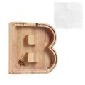 Bilqis First Name Initial Personalized 7 Tall Wooden Kids Letter Piggy Bank Custom Name Coin Bank Wood Alphabet Letter Bank Money Box Birthday Home Decoration