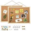 DIYMAG 2 Pack Vision Board Double Sided Cork Board Bulletin Board Pin Board Vision Board Frame Picture Board Corkboards for Wall Linen Bulletin Board Message Board 24 x15.7