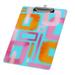 Hidove Acrylic Clipboard Abstract Hand Drawing Geometric Shapes Squares Standard A4 Letter Size Clipboards with Silver Low Profile Clip Art Decorative Clipboard 12 x 8 inches