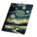Hidove Acrylic Clipboard A mesmerizing van gogh Inspired landscape of a starry sky Standard A4 Letter Size Clipboards with Silver Low Profile Clip Art Decorative Clipboard 12 x 8 inches