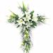 Cross Garland Easter Lily Wreath Artificial Wreath Ornament Spring Easter Wreath Easter Floral Wreath Easter Wreath With Bouquet Easter Cross Wreath The Cross Wooden Party Supplies