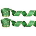 St Patrick s Day Green Glitter Wired Ribbon for Gift Wrapping Sparkling Metallic Green Ribbons Decor for Home Outdoor Party Christmas Tree Bows Wreath DIY Crafts Width 5cm2pcs-5m