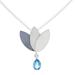 'Mixteca Tulip' - Artisan Crafted Floral Fine Silver Blue Topaz Necklace