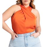Plus Size Women's Halter Neck Top by ELOQUII in Alabama Red (Size 20)