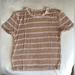 American Eagle Outfitters Tops | Ae Soft & Sexy Striped Tee Size S | Color: Brown/Pink/White | Size: S