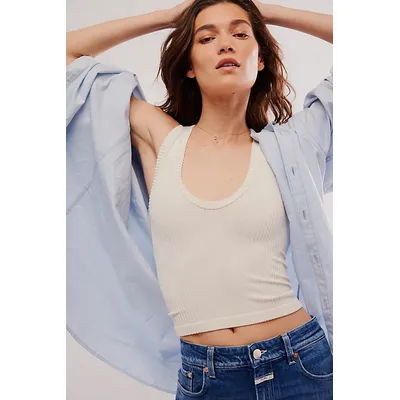 Clean Slate Seamless Tank Top by Intimately at Free People in Ecru, Size: M/L