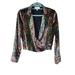 Anthropologie Jackets & Coats | Ett Twa Anthropologie Velvet Blazer Poppies Size 0 Wrap Front Long Sleeve | Color: Green/Red | Size: 0