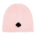 Kate Spade Accessories | Kate Spade New York Flocked Spade Beanie ~ Pink Hat Black Spade Logo | Color: Black/Pink | Size: See Description