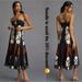 Anthropologie Dresses | By Anthropologie Embroidered Halter Midi Dress | Color: Black/Tan | Size: 10