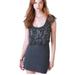 American Eagle Outfitters Dresses | American Eagle Gray Cotton Stretch Beaded /Scalloped Sequin Mini Dress Small | Color: Black/Silver | Size: S