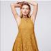 Free People Dresses | Free People Miles Of Lace Fit And Flare Sleeveless Mini Dress | Color: Gold/Yellow | Size: S