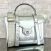 Michael Kors Bags | Michael Kors Manhattan Medium Satchel Crossbody Shoulder Bag $598 Metalic Silver | Color: Silver | Size: Os