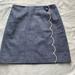 J. Crew Skirts | 5/$30 J Crew Chambray Scallop Detail Skirt Size 0 | Color: Blue/White | Size: 0