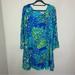 Lilly Pulitzer Dresses | Lilly Pulitzer Long Sleeve Dress Size Large Lilly's Lagoon Print | Color: Blue/Green | Size: L