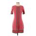 MICHAEL Michael Kors Casual Dress - Mini Crew Neck Short sleeves: Red Dresses - Women's Size P