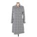 Ellie Kai Casual Dress - Shirtdress Collared 3/4 sleeves: Gray Dresses - Women's Size 10