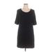 Donna Ricco Casual Dress - Shift Scoop Neck Short sleeves: Black Print Dresses - Women's Size X-Large