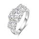 MiDiLi 5cttw D Color Moissanite Luxury Three Stone Engagement Ring 925 Silver Rings 18K Gold Plated Customs Jewelry (Color : 5ct, Size : 10)