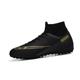 VERROL Football Boots Men's High Top Spike Cleats Boys Children Professional Training Shoes Lightweight Non-Slip Outdoor Sports Shoes Boots, Black 3R, 7 UK