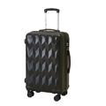 Fashion Rolling Luggage Silent Wheels Travel Suitcase Trolley Case Leather Suitcase Black 26"