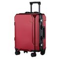 Suwequest Travel Luggage Fashion 20/24/28 Inch Suitcase Aluminum Frame Trolley Case for Men and Women Cabin Suitcase Red(Black Border) 28"