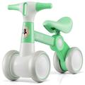 COSTWAY Baby Balance Bike for 1 2 3 Years Old Boys Girls, 4 Wheels Toddler Ride on Toys with No Pedal, 135° Safe Limited Steer, Lightweight Infant Walker Training Bicycle (Green)