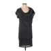 Soft Joie Casual Dress - Shift Cowl Neck Short sleeves: Gray Solid Dresses - Women's Size Small