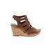 Sofft Wedges: Brown Solid Shoes - Women's Size 7 1/2 - Open Toe