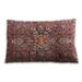 Ahgly Company Traditional Classic Indoor-Outdoor Brown Red Lumbar Throw Pillow